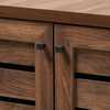 Baxton Studio Salma ModernWalnut Brown Finished Wood 2-Door Shoe Storage Cabinet 195-11725-ZORO